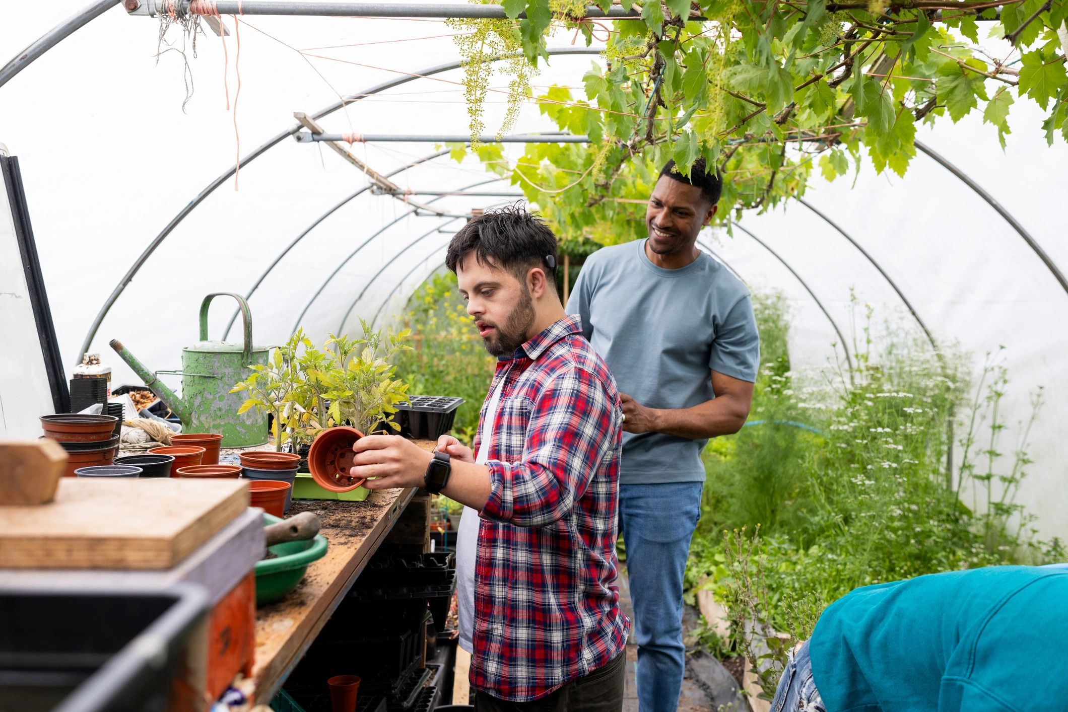 Equipo de trabajo en entorno agrícola y de vivero